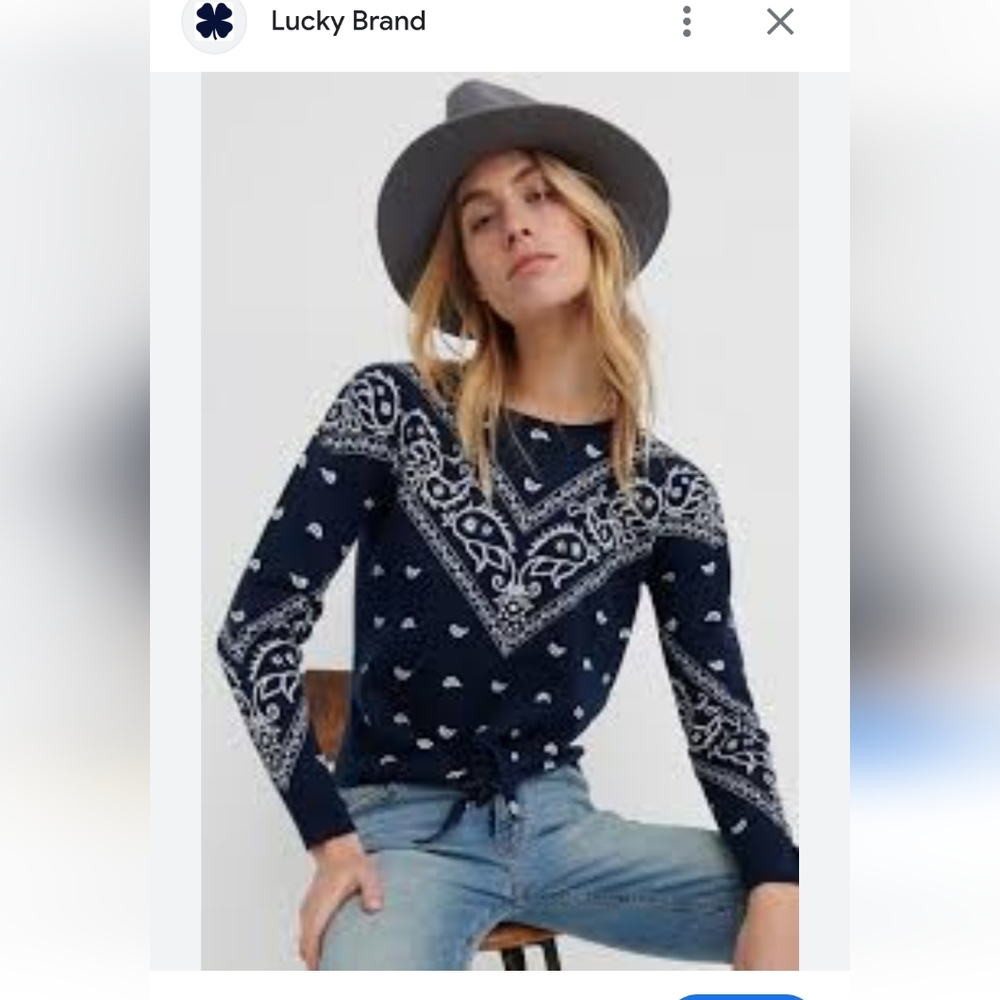 Lucky Brand tie front sweater